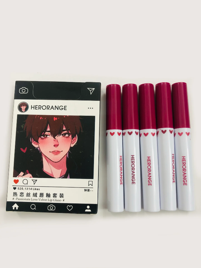 Herorange - Velvet Matte Lipgloss Set (5 pcs)